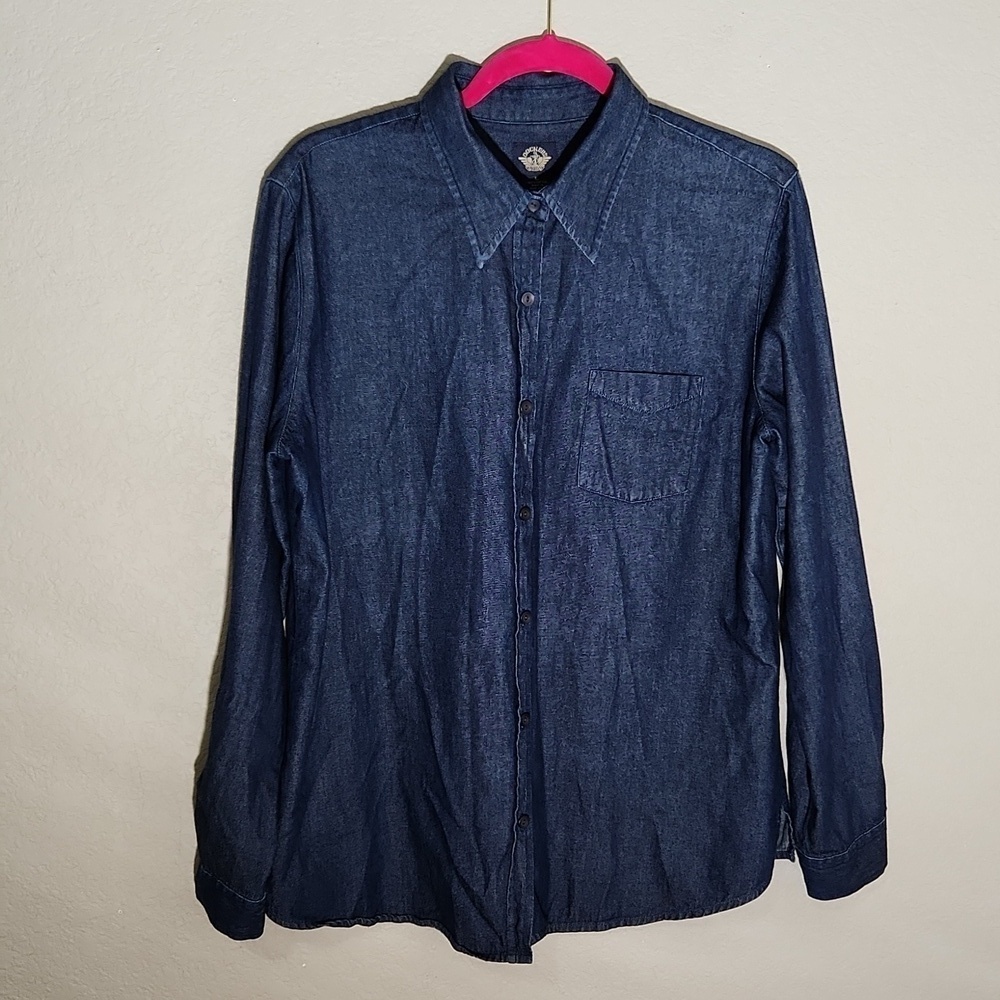 Dockers Shirt Womens size L denim button top